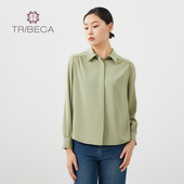 TRIBECA翠贝卡秋季 休闲翻领衬衣 女长袖 新款 商场同款