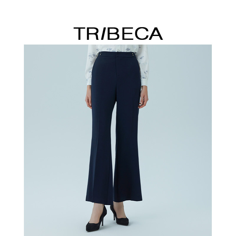 TRIBECA翠贝卡2025秋新款商场同款简约微喇裤西裤百搭长裤女休闲