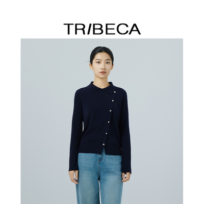 翠贝卡翻领套头针织衫