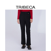 TRIBECA翠贝卡2024年商场同款 装 黑色新款 秋冬休闲通勤直筒裤