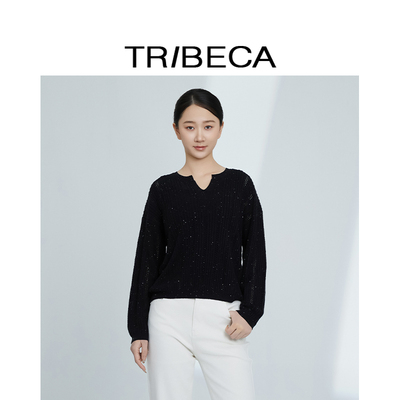 翠贝卡2025年春季宽松休闲针织衫