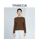 含绵羊毛气质休闲撞色针织衫 TRIBECA翠贝卡2025秋新款 商场同款 女