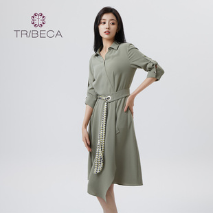 七分袖 連衣裙 不規則女修身 TRIBECA翠貝卡春商場同款