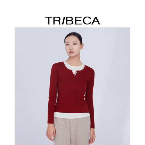 TRIBECA翠贝卡套头内搭针织衫