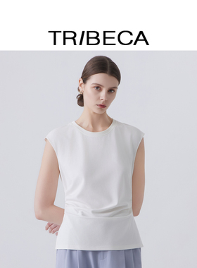 TRIBECA翠贝卡2026春新款商场同款简约风白色无袖背心女气质百搭