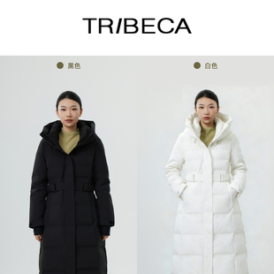 鹅绒长款 TRIBECA翠贝卡冬季 羽绒服 收腰韩版 纯色时尚 新款 商场同款