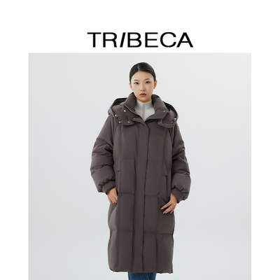 翠贝卡连帽中长羽绒服