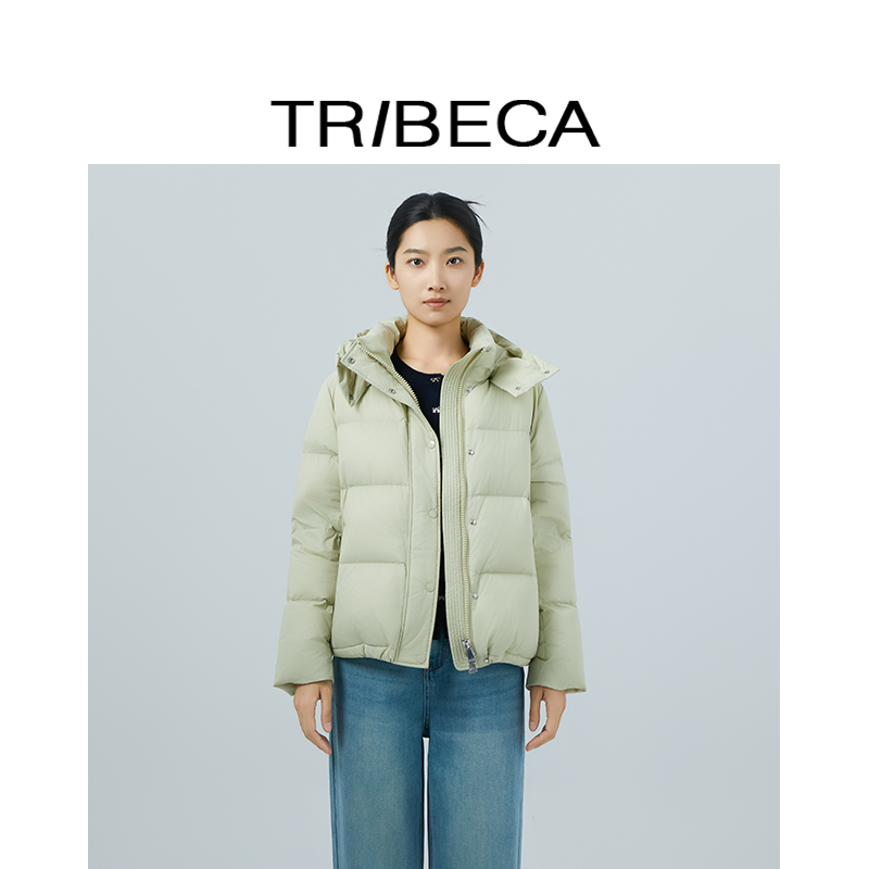 翠贝卡纯色短款羽绒服