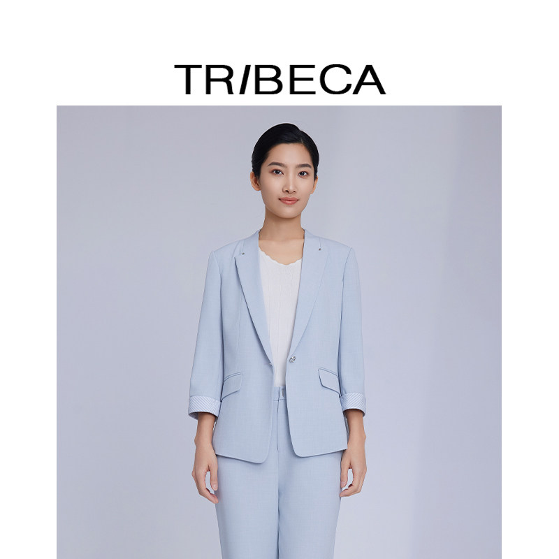 TRIBECA翠贝卡2025年春季新款商场同款休闲纯色通勤单扣西服外套