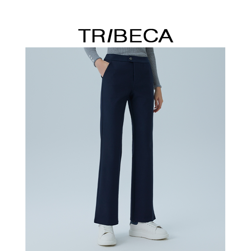 翠贝卡纯色直筒裤通勤