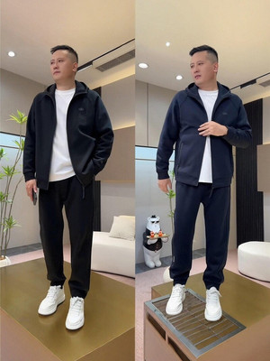 重磅连帽宽松休闲套装男士运动外套束脚卫裤时尚百搭高级感两件套