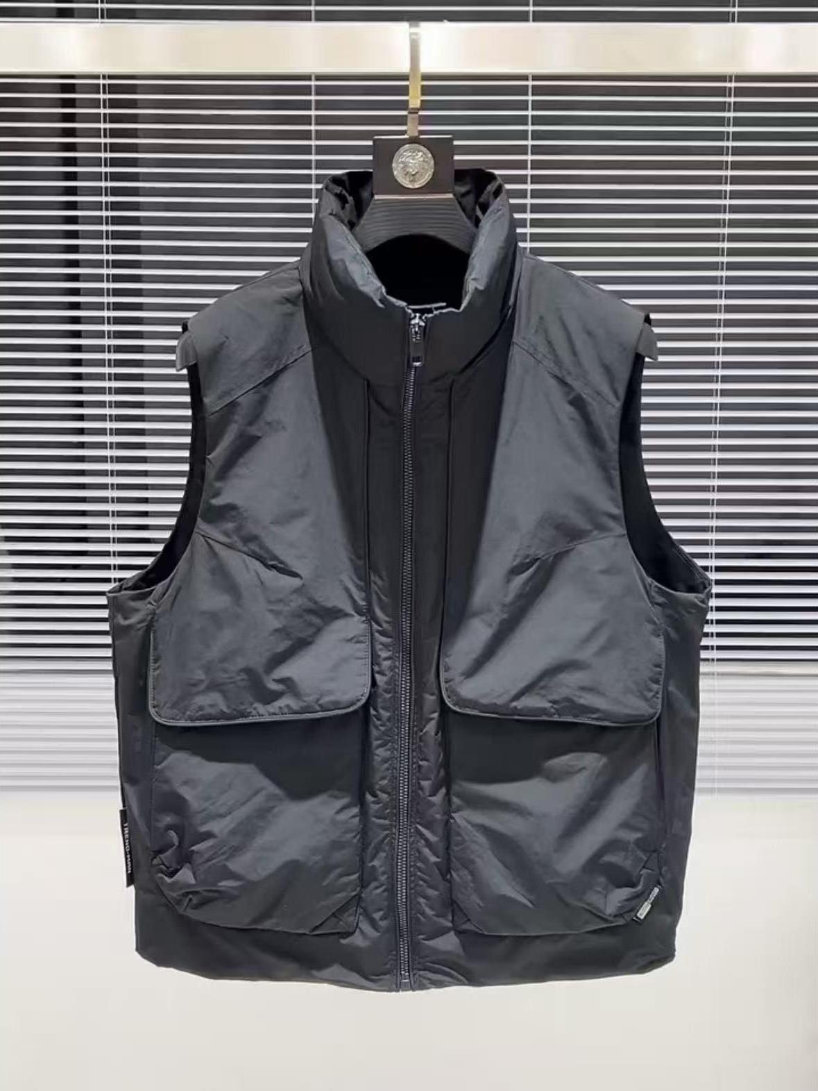 潮牌高档无袖羽绒马甲男秋冬季宽松美式工装坎肩休闲背心外套