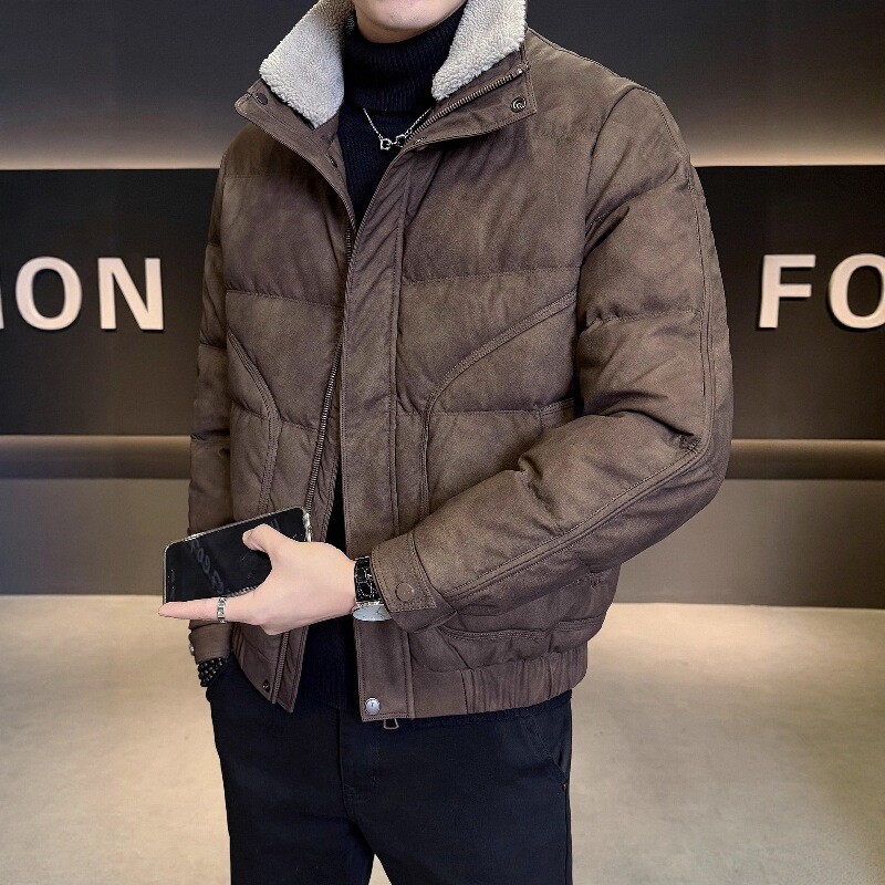 潮牌高端轻熟风帅气羽绒服男冬季保暖加厚可拆卸毛领设计时尚外套