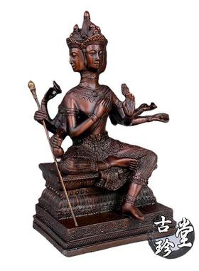 大纯铜泰国四面佛摆件小号大品梵天王10420201铜像家居玄关工艺摆