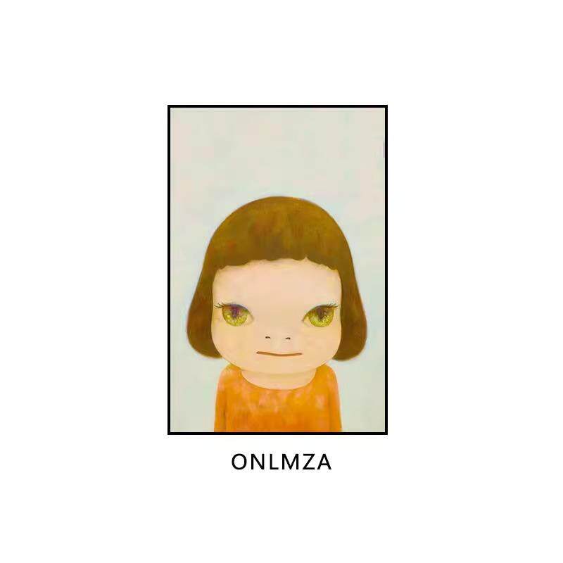 奈良美智挂画NaraYoshitomo日本画家艺术版画装饰画大头娃娃壁画
