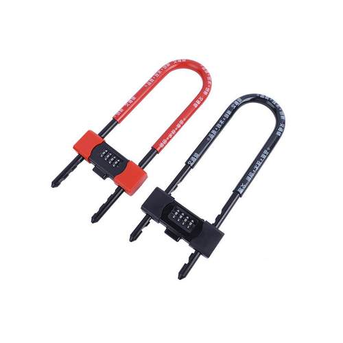 货厂家源开09U型玻璃门锁双防盗面店商铺大插锁具加长摩托车锁长