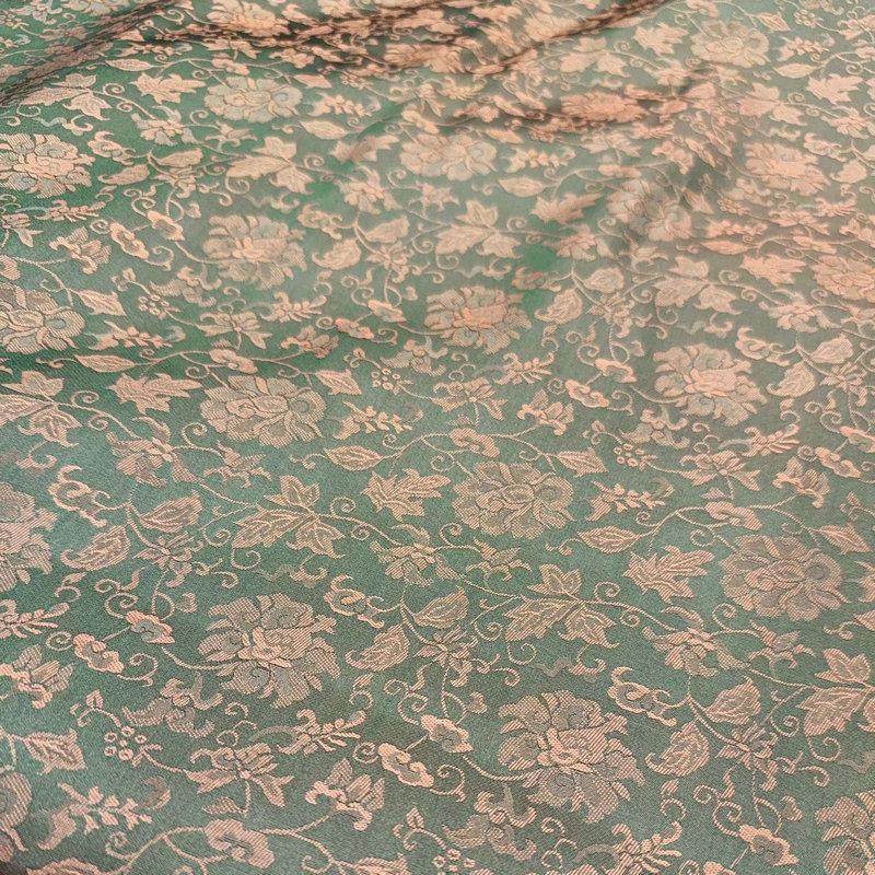 150宽中国风提花新中式古典缠枝莲裱画装布料裱茶席茶垫桌旗桌垫