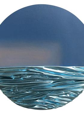 现圆形蓝室色实型物装置画客厅卧入户玄关大堂酒店中代式DTG大挂