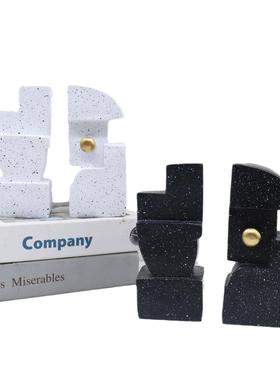 现代间极简约样板摆客房厅书酒柜博古架树脂书挡书靠书立装饰书档