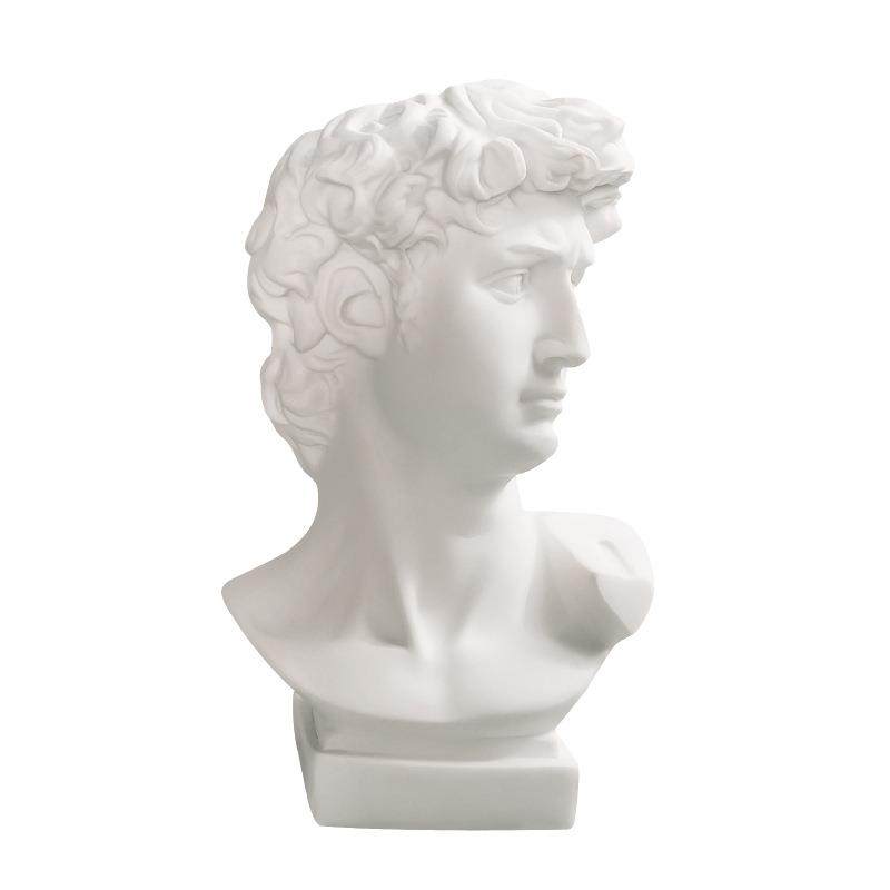 25CM大卫花瓶雕塑石膏头像化妆涮创意ins韩风时尚小可爱桌面摆件