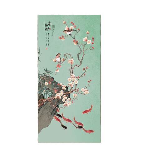 喜上眉梢入户玄关装饰画走廊过道新中式花鸟画图现代简约客厅挂画