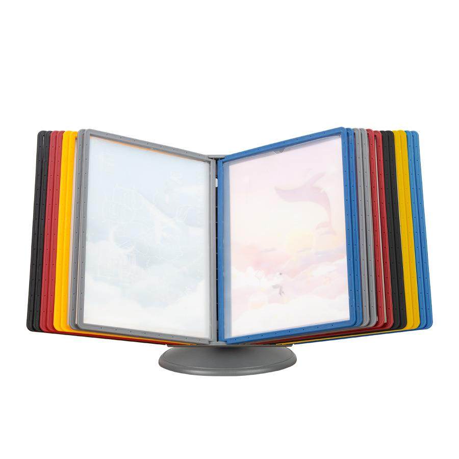 4桌面翻页文件展示资翻页旋转架文件夹展示架管理A料架菜单架