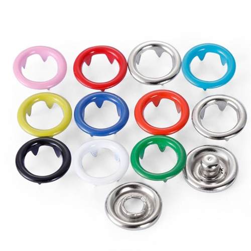 300套10MM实心五爪扣9.5MM空心彩色五爪扣金属纽扣按扣四合扣