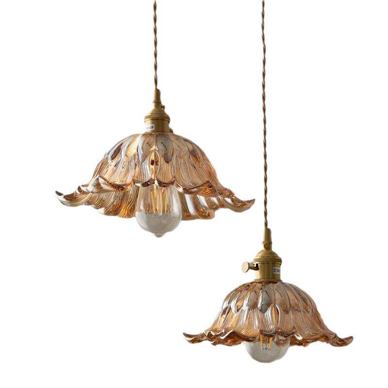 日式复古餐厅吊灯怀旧吧台咖啡店民宿玄关橱窗走廊黄铜玻璃吊灯