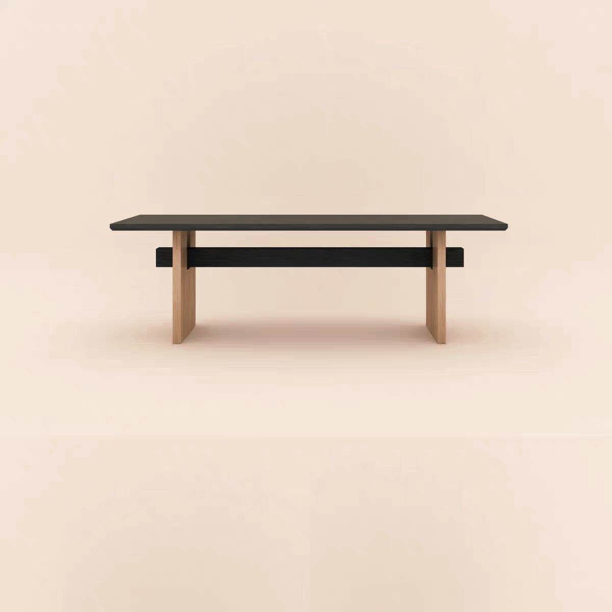 中古实木家用餐桌侘寂风长方形北欧简约桌子设计师民宿工作台饭桌