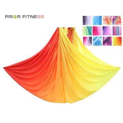 空伽中瑜吊床8彩色瑜吊伽馆用高空瑜米伽吊床家用8米彩色绸缎中弹