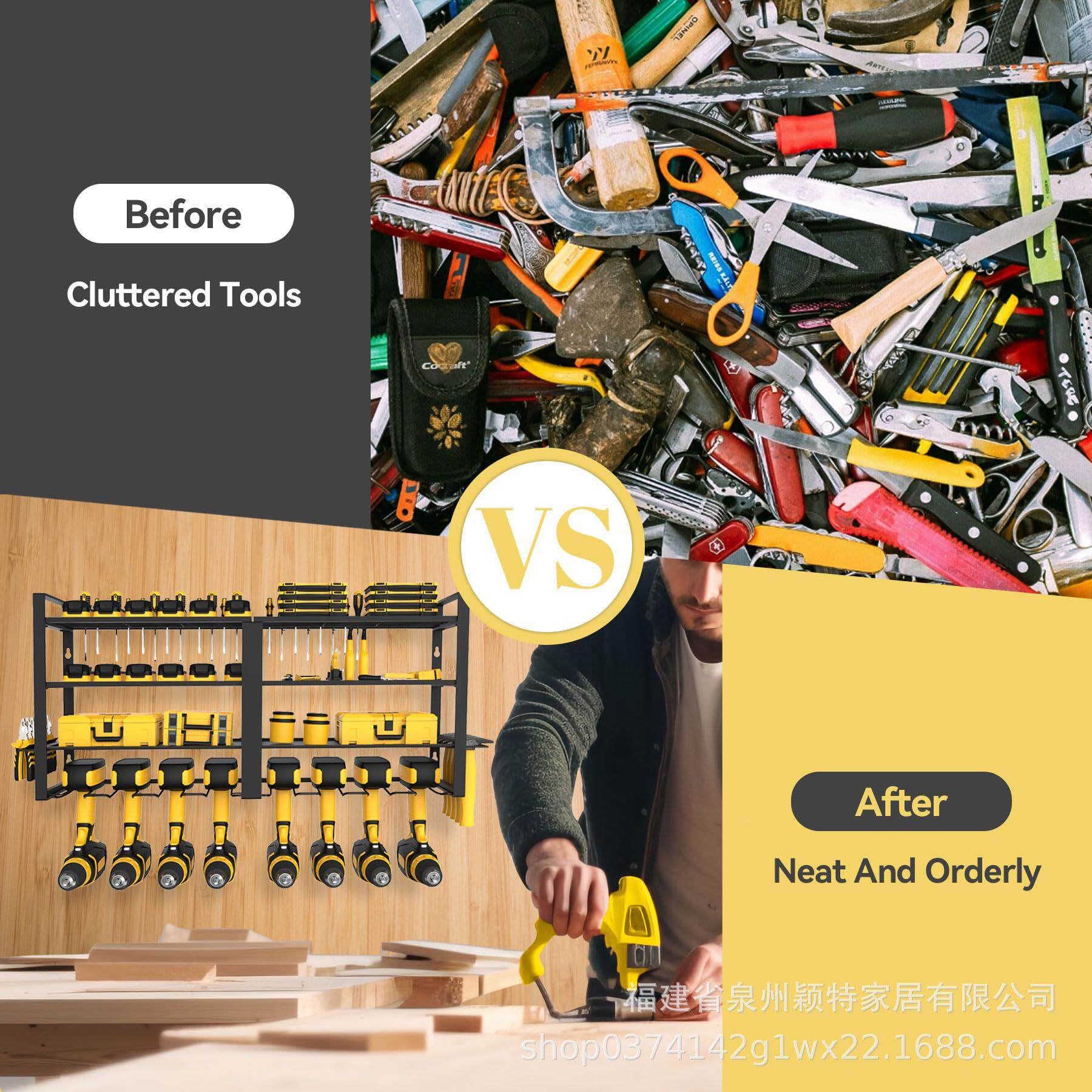 电钻电钻架-3纳收架电动工整工理架钻头具具壁挂式架车库工具箱置