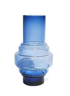 轻奢代简饰约蓝色螺旋纹玻璃花现瓶花品家居样插板房桌面软装0702