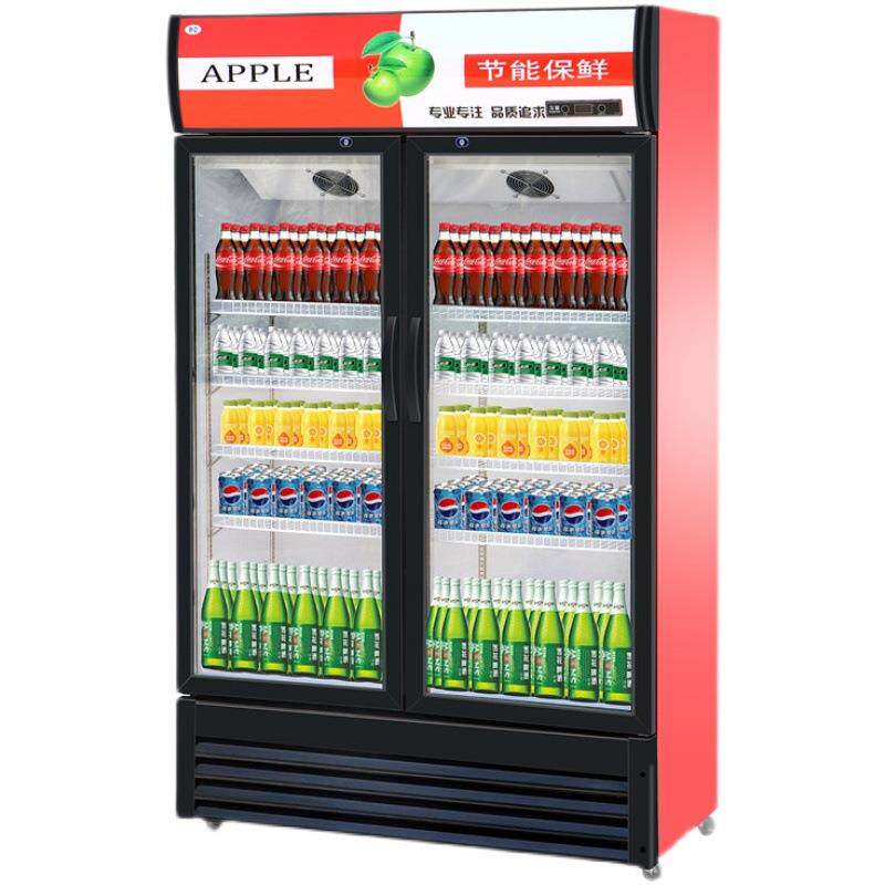 饮料展示柜啤酒柜商用冷藏冰柜双开门冷饮柜单门冷藏立式保鲜柜