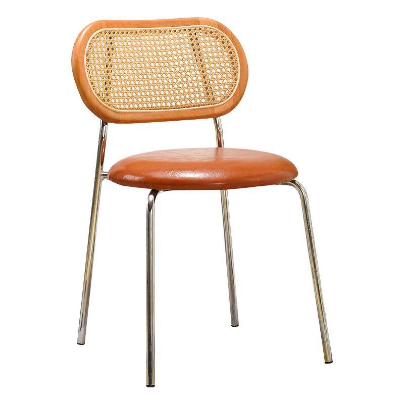 实木餐椅设计师家用中古藤编椅复古椅休闲餐厅靠背椅椅子简约凳子