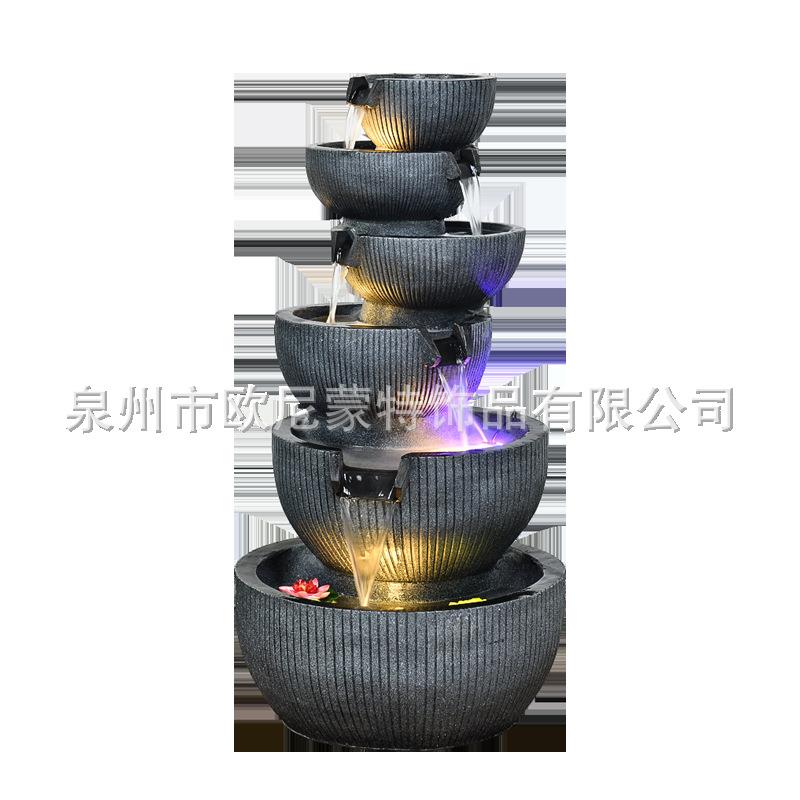 厂家直销专利创意客厅招财假山流水喷泉水幕墙风水池摆件家居饰品