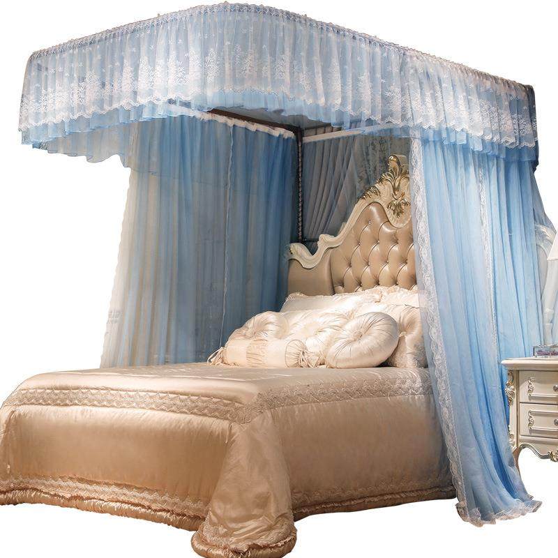 2025新款u型轨道轨蚊帐1.5米.8m双人床D24+D26导1加密加纹帐宫厚