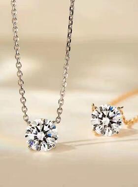 S925纯银经典四爪锆石项链女轻奢高级感小众简约百搭气质锁骨链