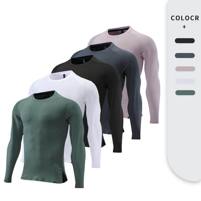 运动长袖男秋季薄款上衣户外跑步速干衣T恤弹力舒适健身训练长袖