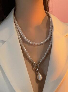 新款轻奢小众高级设计感长款项链女百搭简约冷淡风西装斜挎装饰链