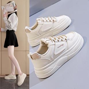 女学生厚底增高运动板鞋 2025春季 韩版 新款 休闲街拍319 小白鞋