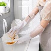 家务厨房洗碗手套女加厚加绒防水耐用洗衣橡胶手套清洁耐磨不易破