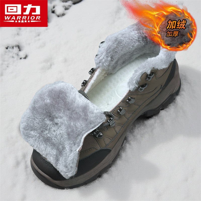 回力男鞋加绒保暖雪地靴