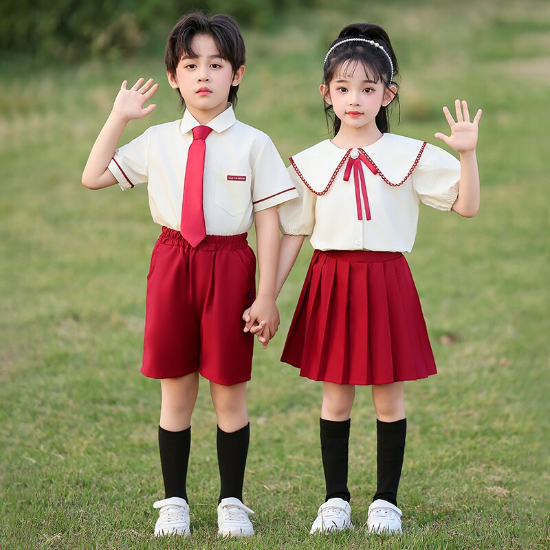 送你一朵小红花毕业舞蹈服一年级快乐童年演出服幼儿班服纯棉校服