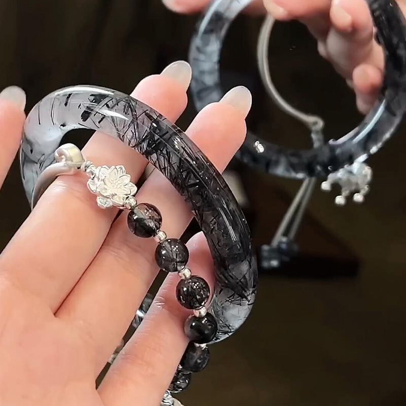『山水如墨染』绝美水墨风手镯新中式清冷感渐变手链蝴蝶串珠手饰