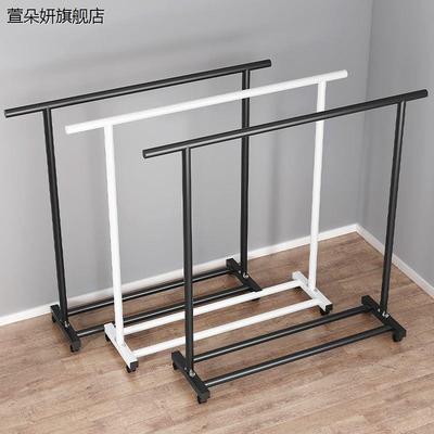 服装店展示架落地式挂衣架带轮水管晾衣架可移动服装架钢管龙门架