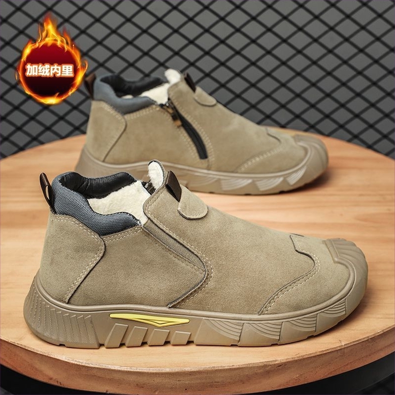 回力劳保鞋男冬季新款加绒无钢头防滑耐磨轻便棉鞋男士休闲鞋子男