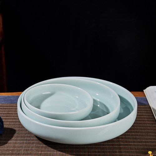 陶瓷复古风纯色商用凉菜餐具汤碗