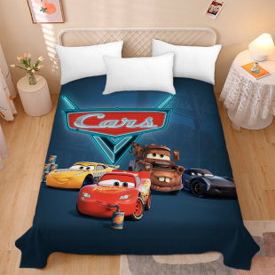 闪电麦昆床单男孩赛车总动员床笠儿童卡通汽车床垫保护套学生宿舍