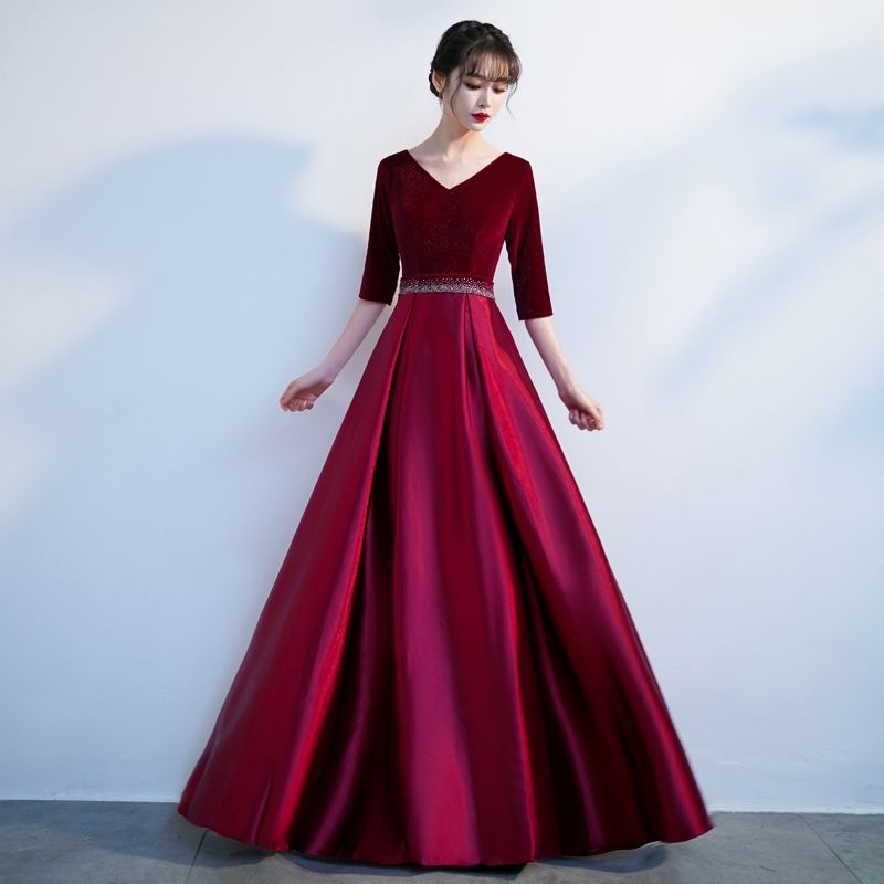 大合唱学生演出服舞台礼服裙晚会