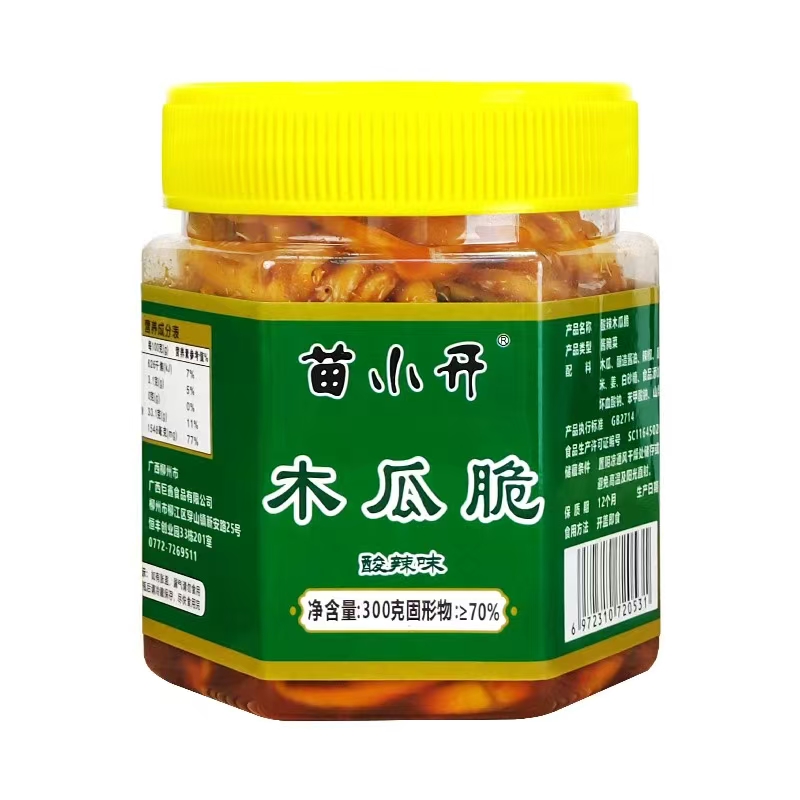 苗小开木瓜香辣味瓶装广西什锦菜